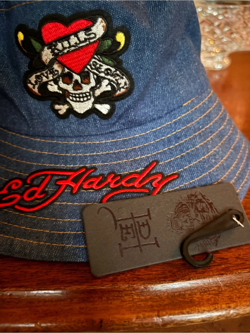 NWT Ed Hardy Denim Bucket Hat